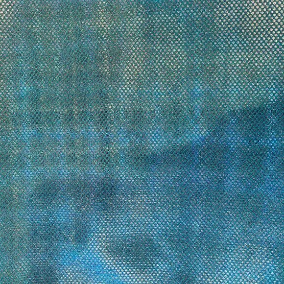 1 Yard of Spandex Fabric Turqoise and Navy Blue Plaid Print New - Picture 5 of 5